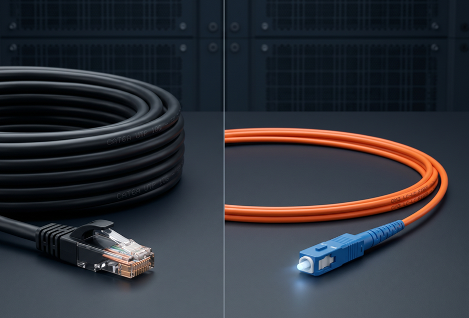 10G企業網路升級：CAT6A銅纜 vs 光纖骨幹TCO成本比較與佈線決策指南